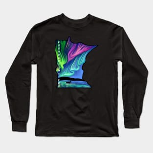 Boundary Waters Minnnesota Northern Lights Long Sleeve T-Shirt